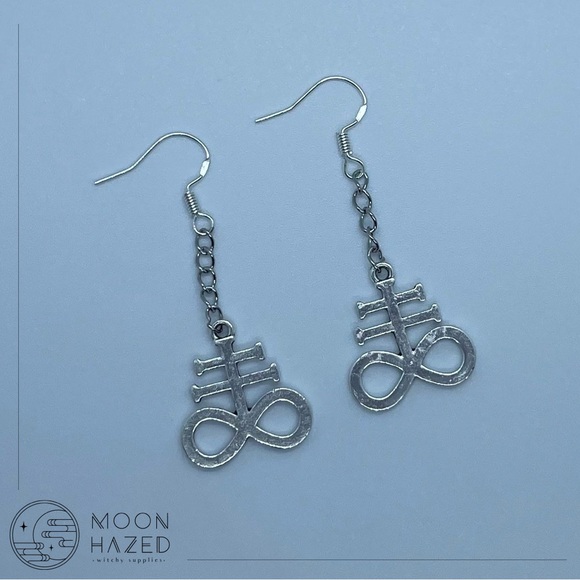 Leviathan Cross Long Earrings - Picture 3 of 3